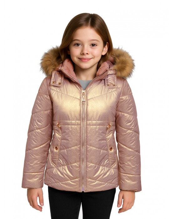 Girls Jacket Quilted Rose Pink